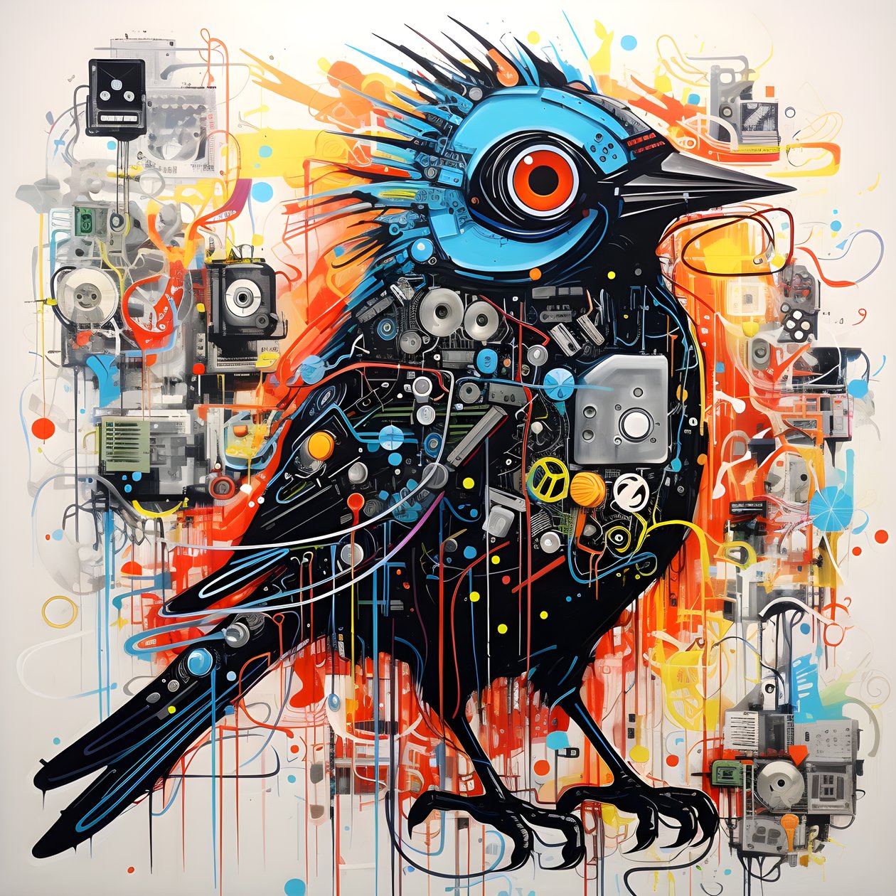 Graffiti Vogel von Kurt Heppke