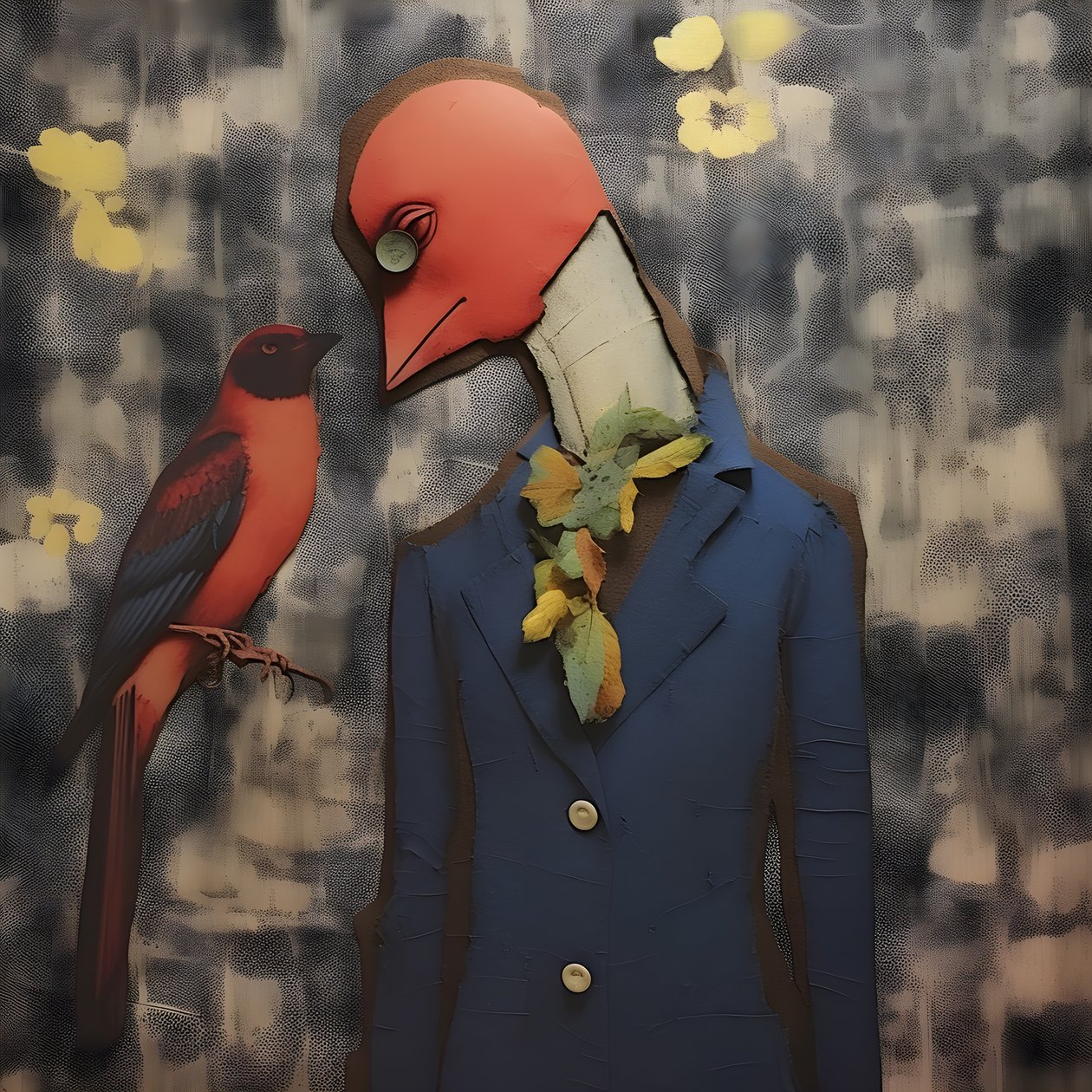 Holzpuppe und Vogel von Kurt Heppke