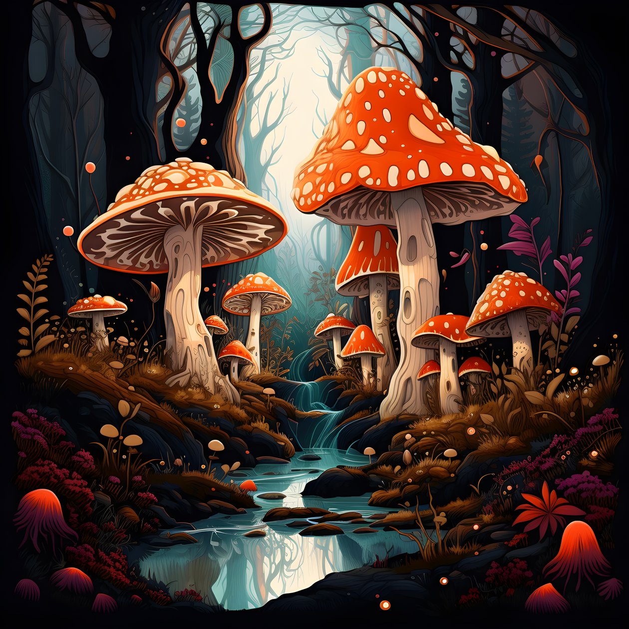 Pilz und Wald von Kurt Heppke
