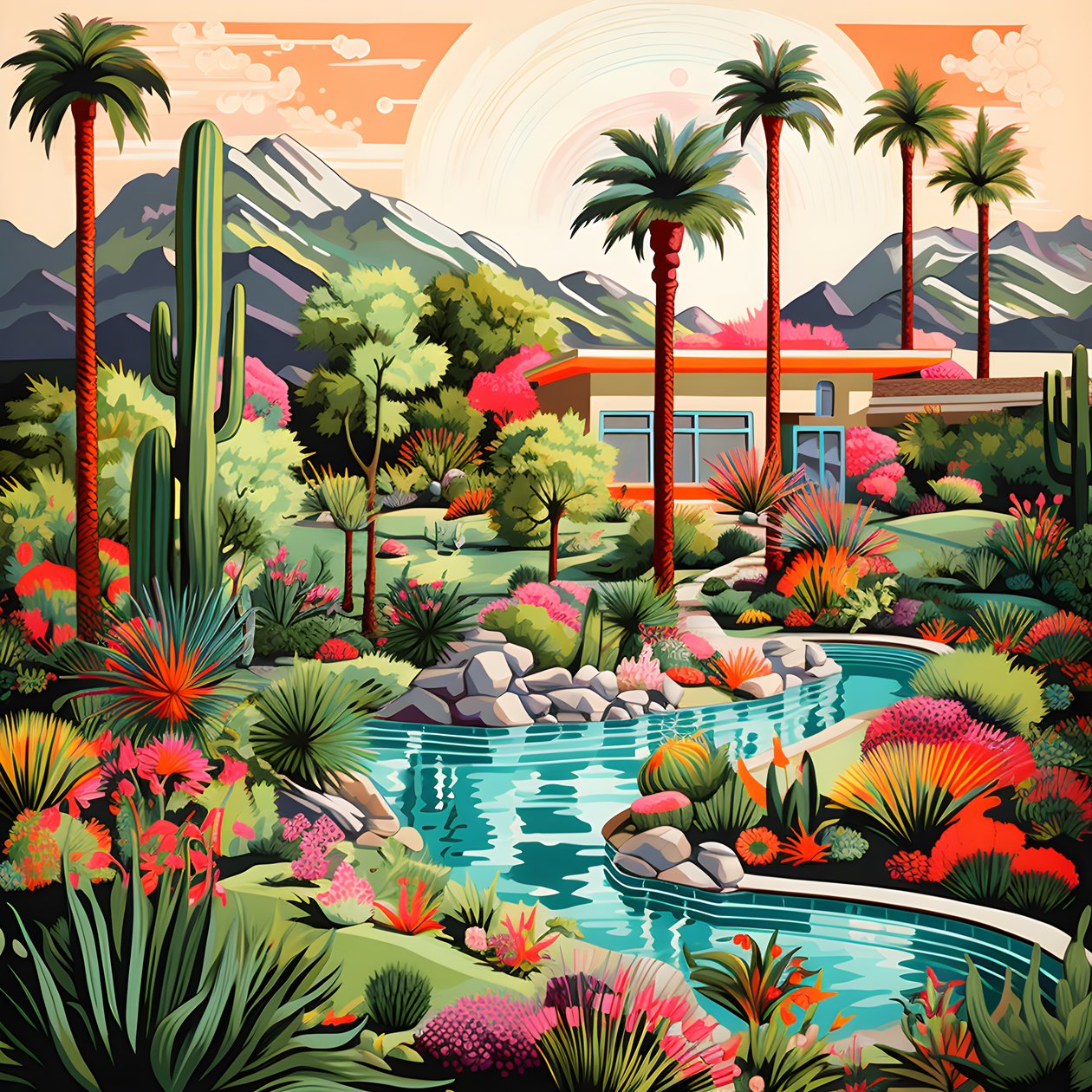 Detaillierte Illustration von Palm Springs 4 von Kurt Heppke