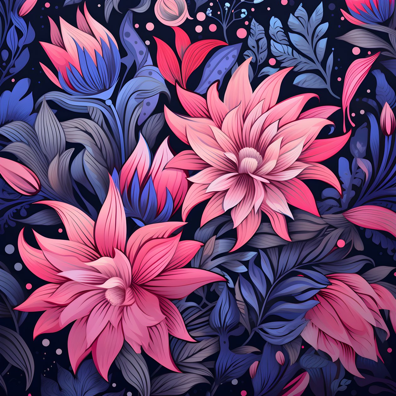 ein Blumenstrauß in rosa und blau von Kurt Heppke
