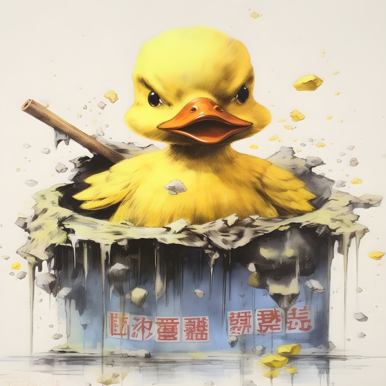 Trendiges Gummiente Werbeplakat - The Yellow von Kurt Heppke