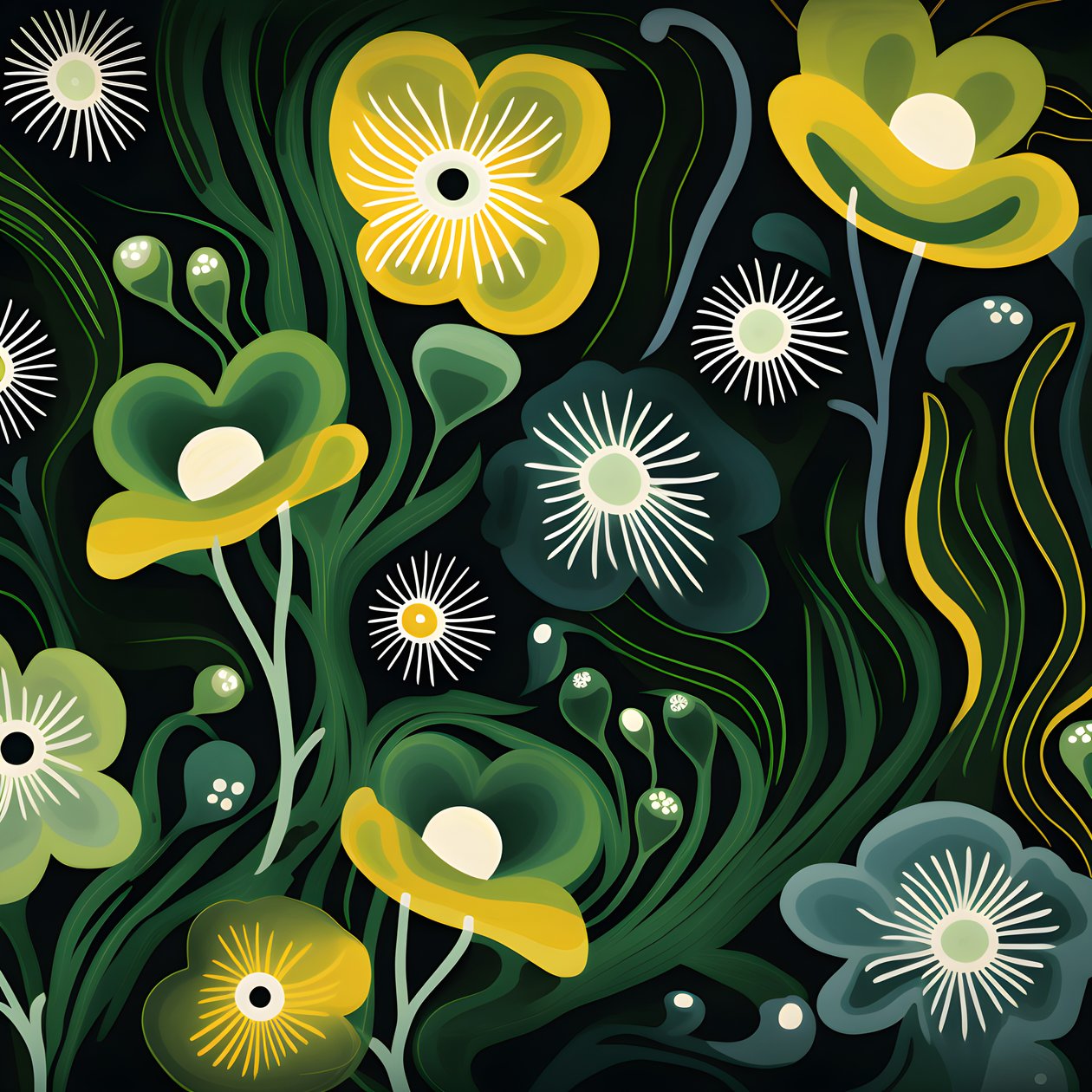 Zeitgenössische abstrakte Formen Marimekko 1 von Kurt Heppke