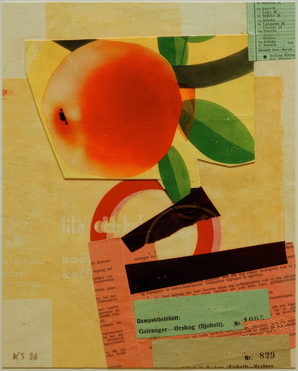 Ohne Titel (Mit rotem Apfel) von Kurt Schwitters