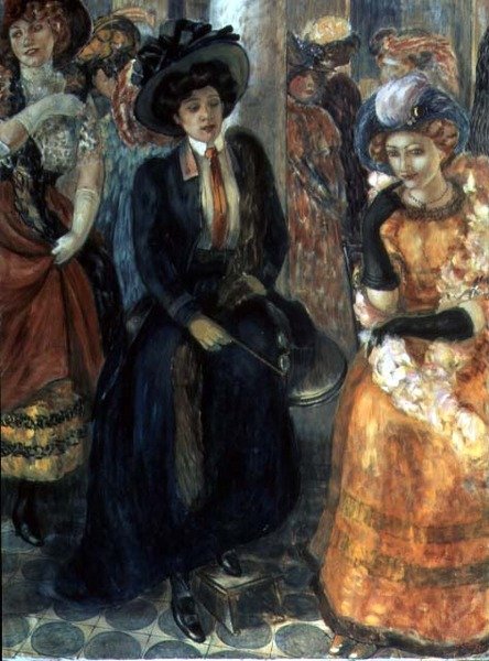 In einem Café von Kuzma Sergeevich Petrov Vodkin