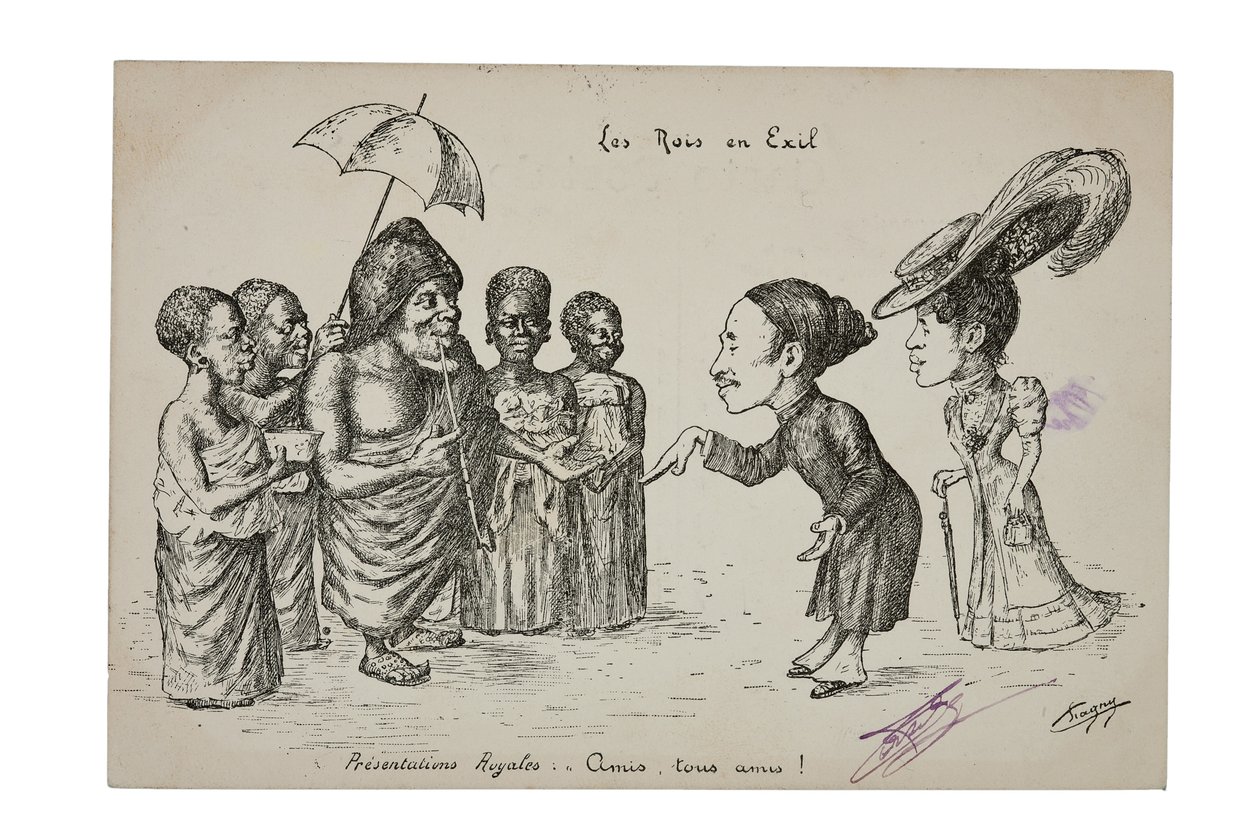 Les Rois en Exil. Königliche Präsentationen: Freunde, alle Freunde!, ca. 1906 von L. Chagny