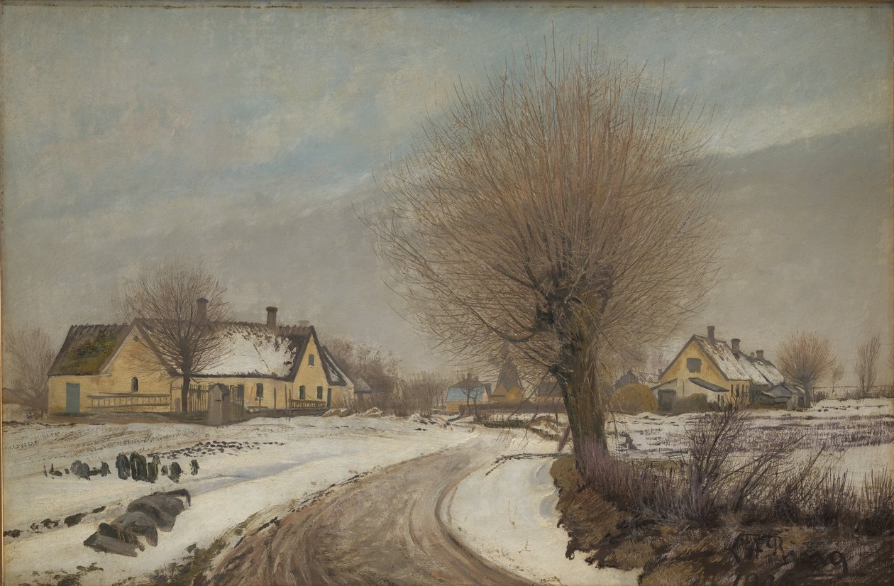 Ein Dorf in Seeland. Winter von Laurits Andersen Ring