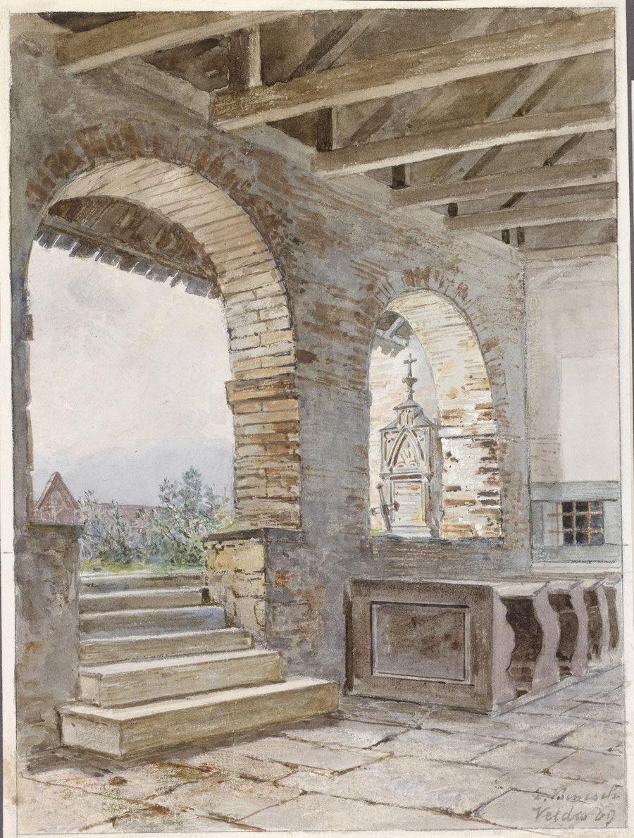 Vorplatz der alten Pfarrkirche in Bled von Ladislav Benesch