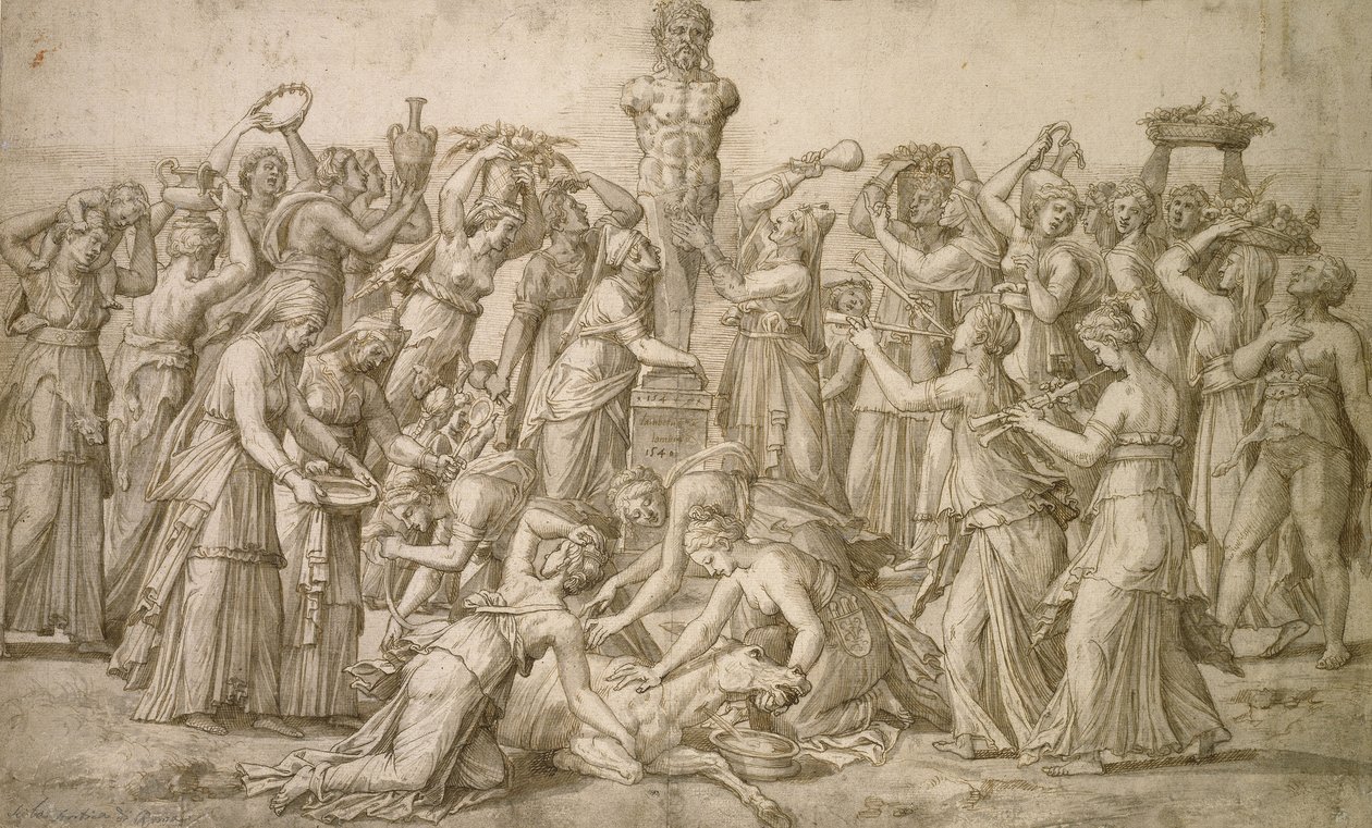 Opfer an Priapus, 1540 von Lambert Lombard