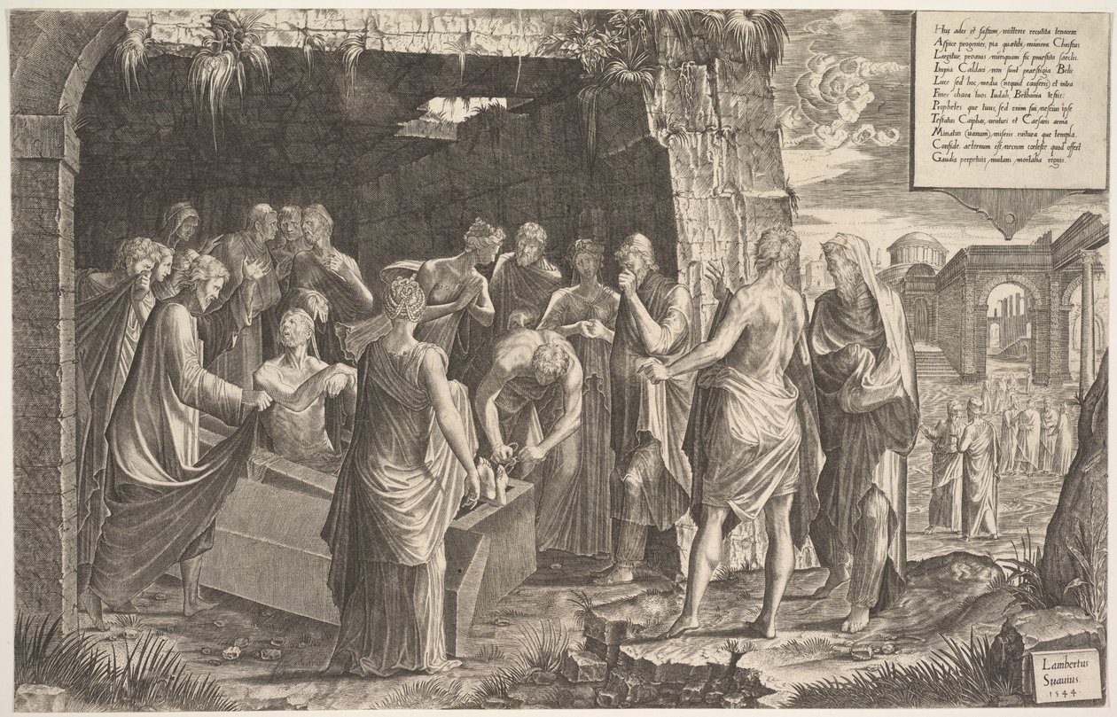 Auferweckung des Lazarus, 1544 von Lambert Suavius