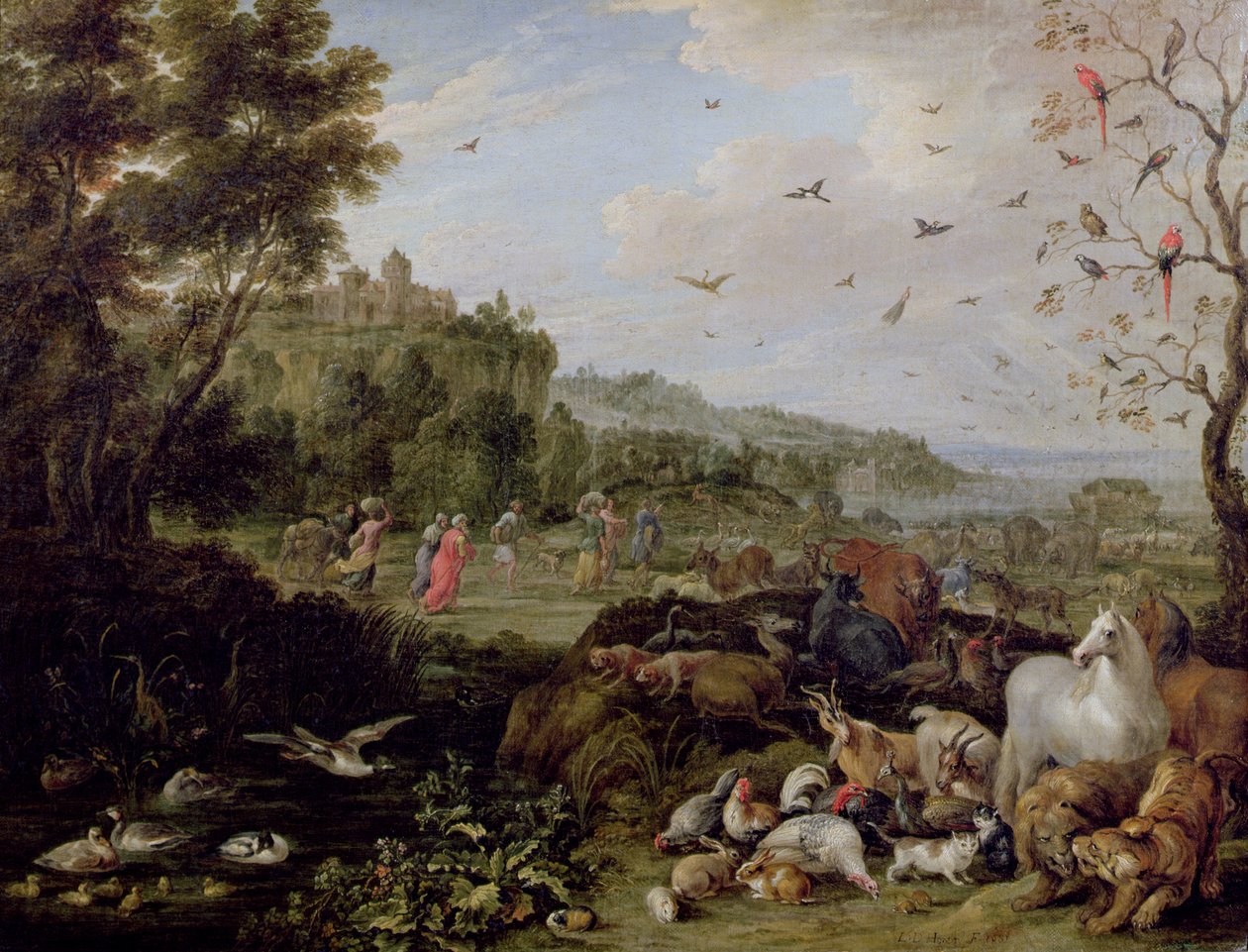 Noah betritt die Arche von Lambert de Hondt