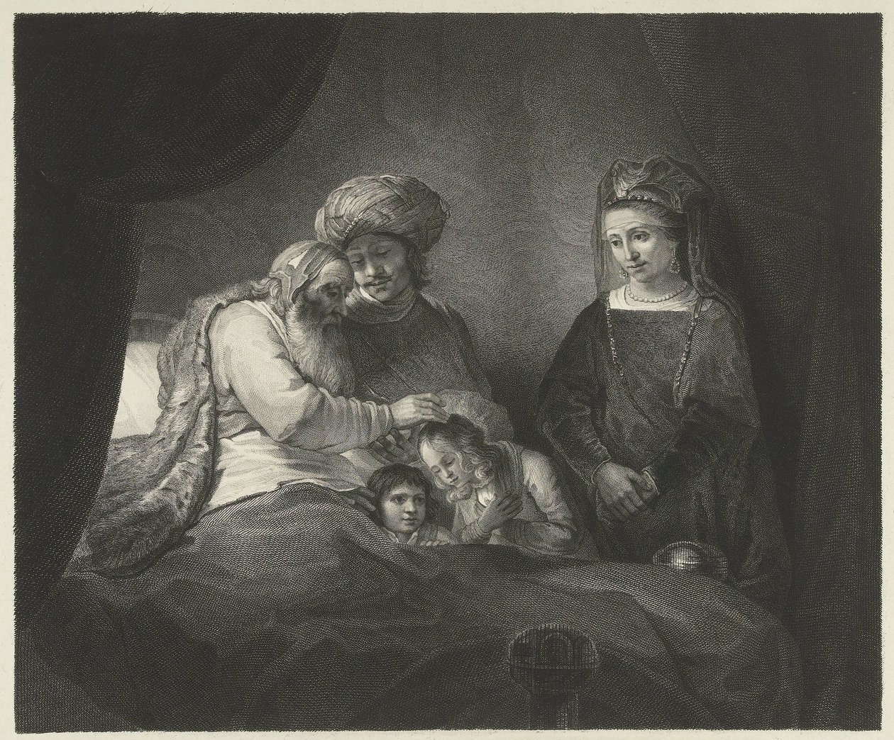 Jakob segnet Ephraim und Manasse von Lambertus Antonius Claessens