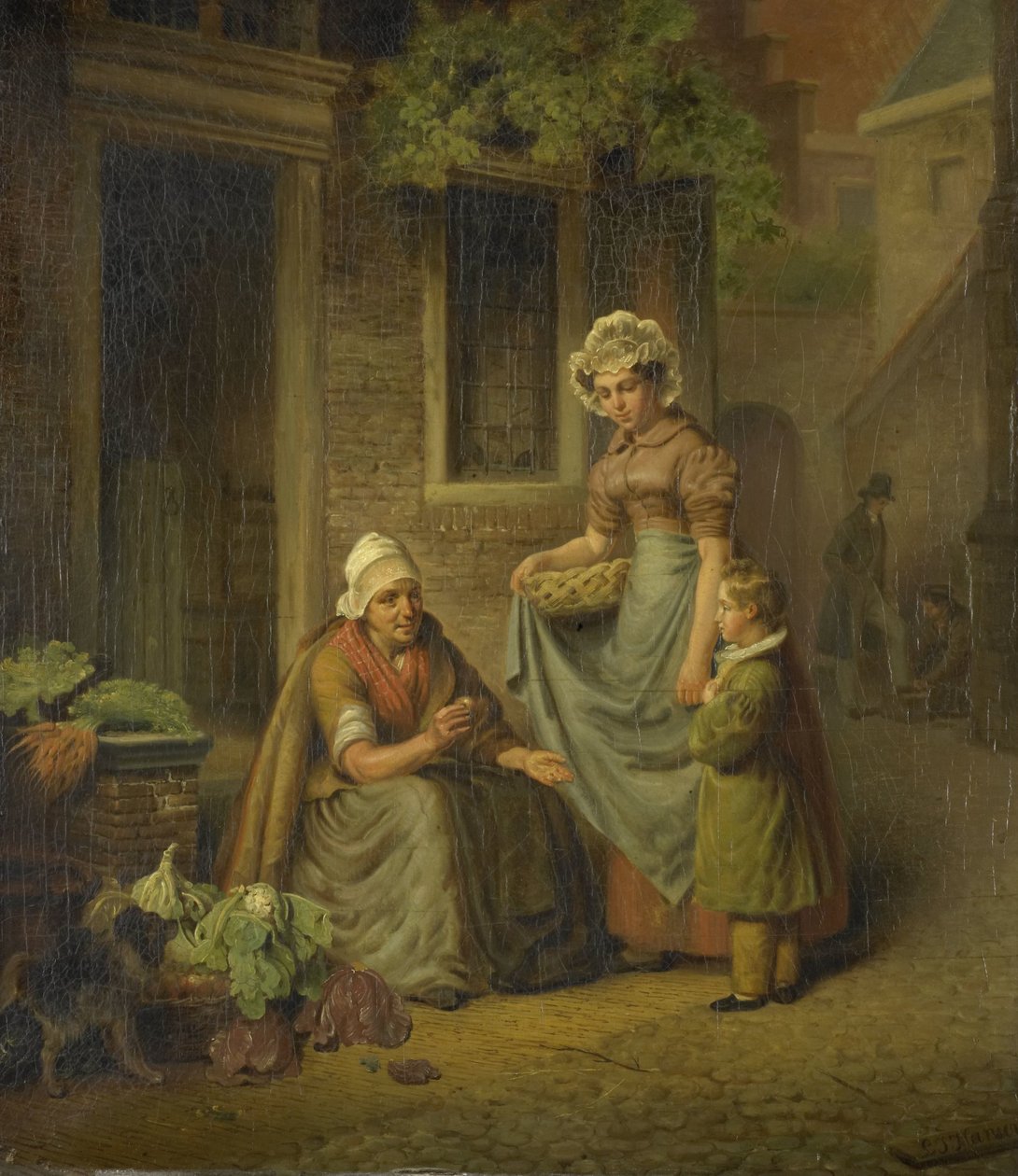 Frau verkauft Gemüse von Lambertus Johannes Hansen