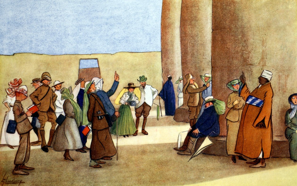 Zwei Reihen im Tempel, 1908 von Lance Thackeray