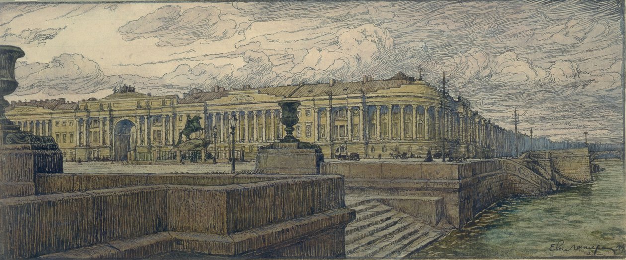 Der Senatsplatz in St. Petersburg, 1904 von Lanceray