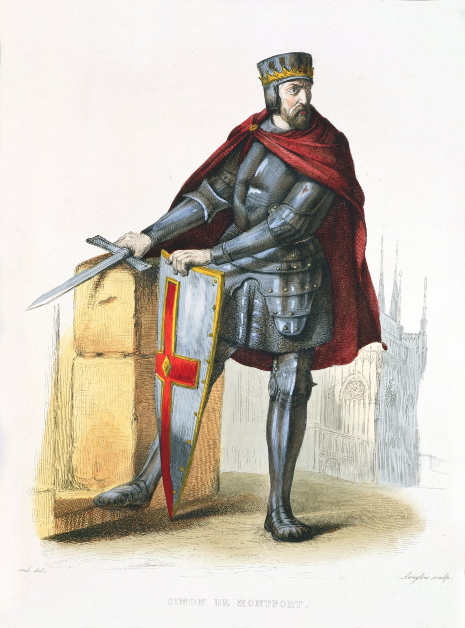 Simon de Montfort 1150-1218, Illustration aus Le Plutarque Francais von E. Mennechet, 1835 von Langlois E.