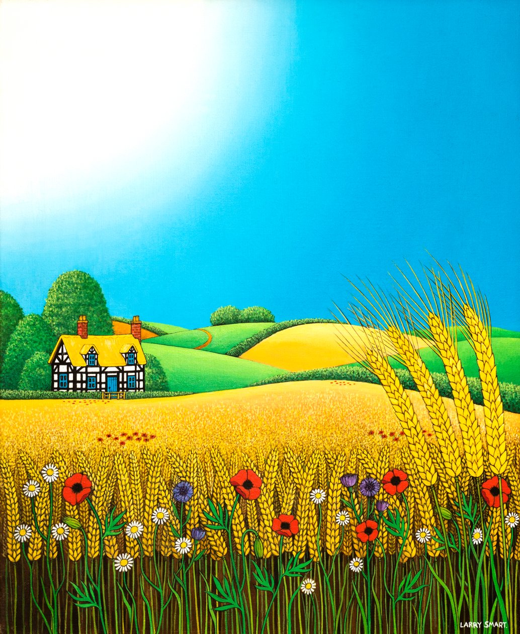 Weizenfelder in Sussex, 1995 von Larry Smart