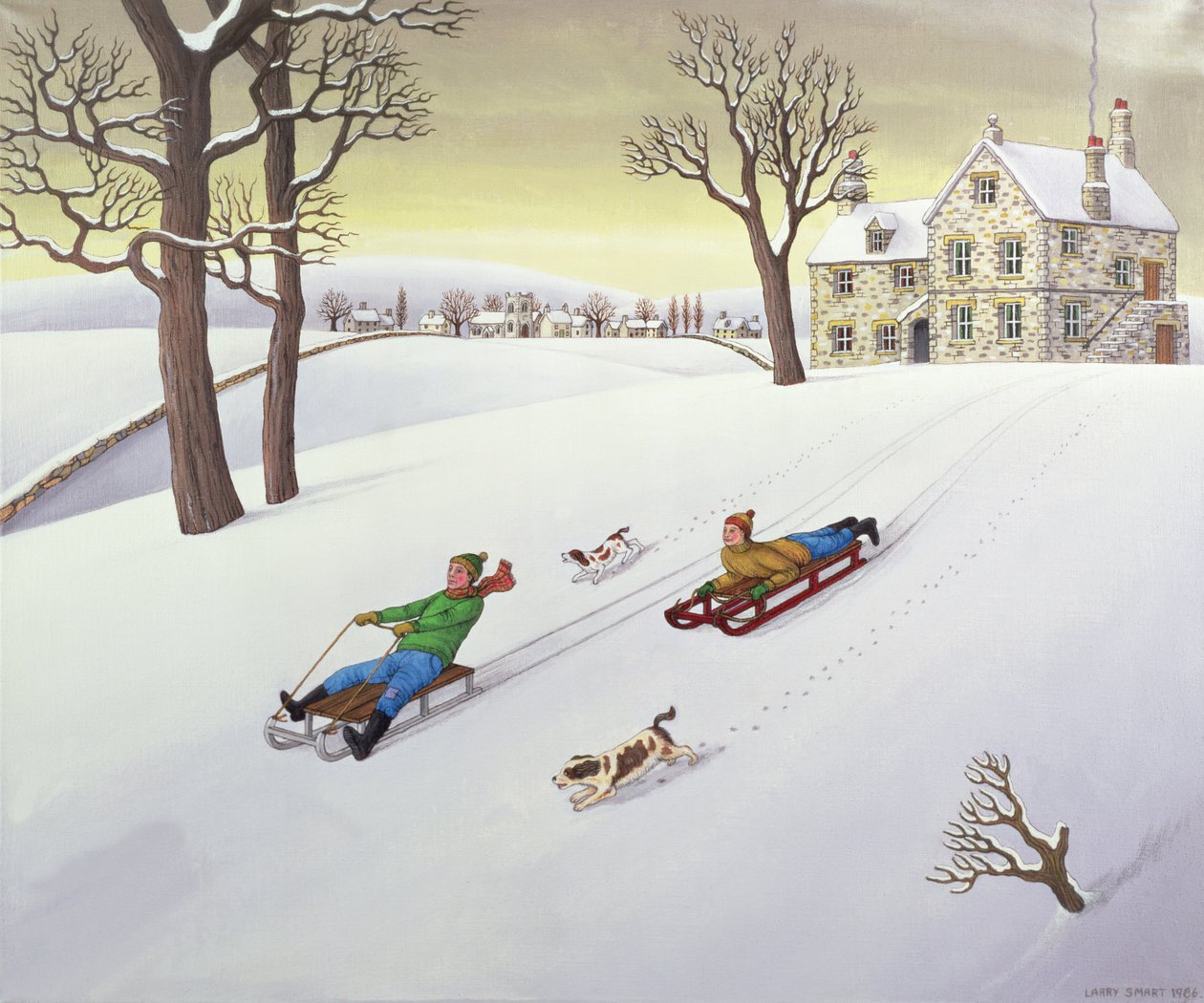 Schlittenfahren, 1986 von Larry Smart
