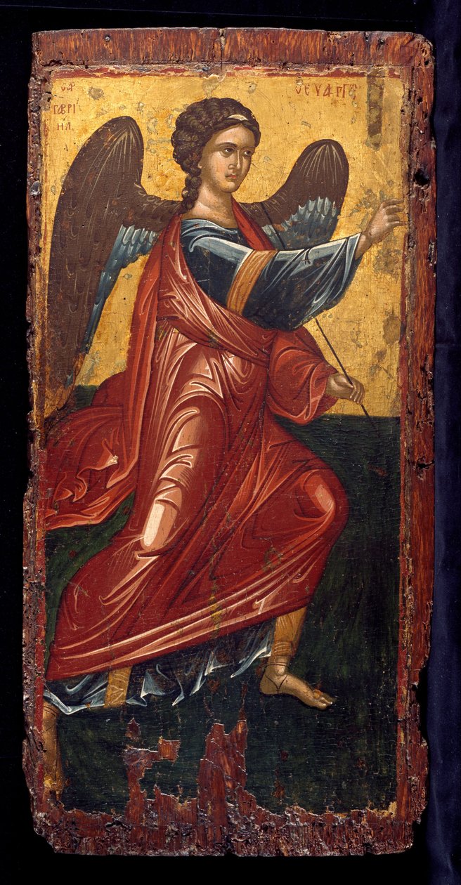 Der Erzengel Gabriel, aus einer Verkündigungsszene an der Königstür einer Ikonostase von Byzantine Greek