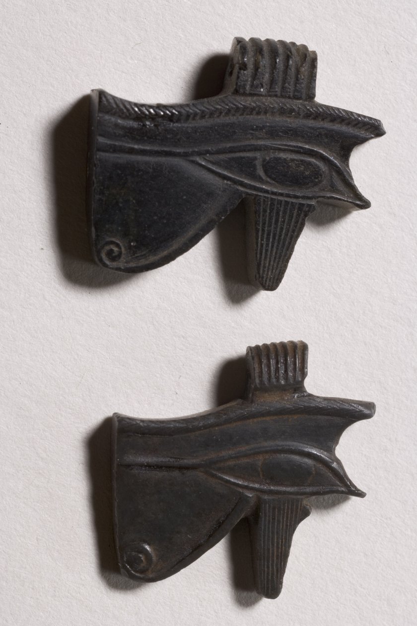 Zwei Wedjat-Augen-Amulette (Obsidian) von Late Period Egyptian