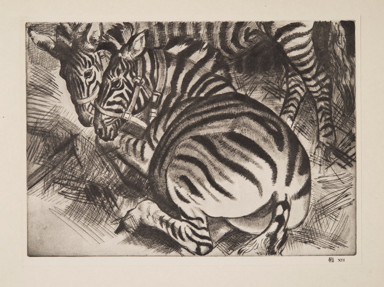 Zebras, veröffentlicht 1930 von Laura Knight