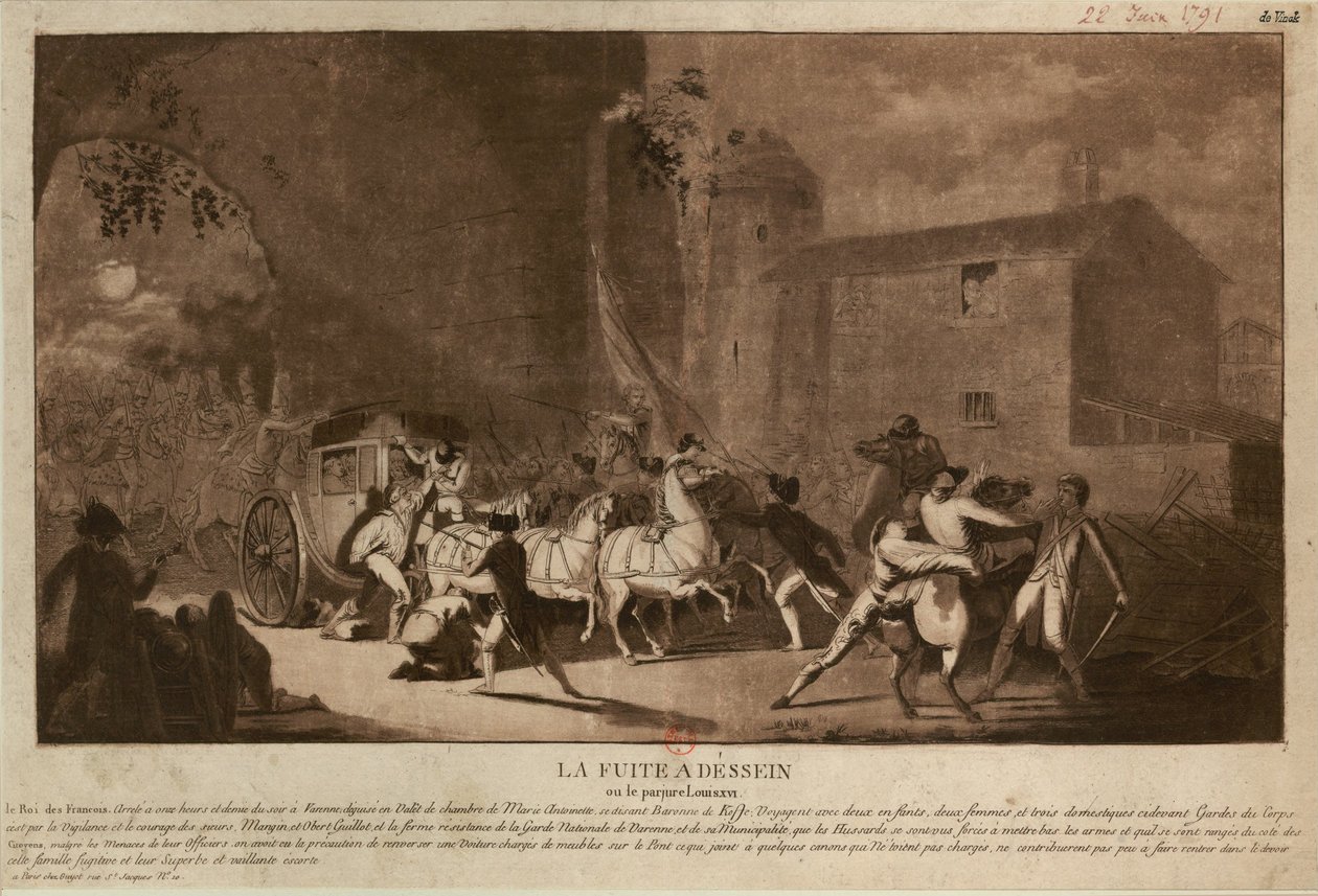 Die Flucht nach Varennes, 1791 von Laurent Guyot