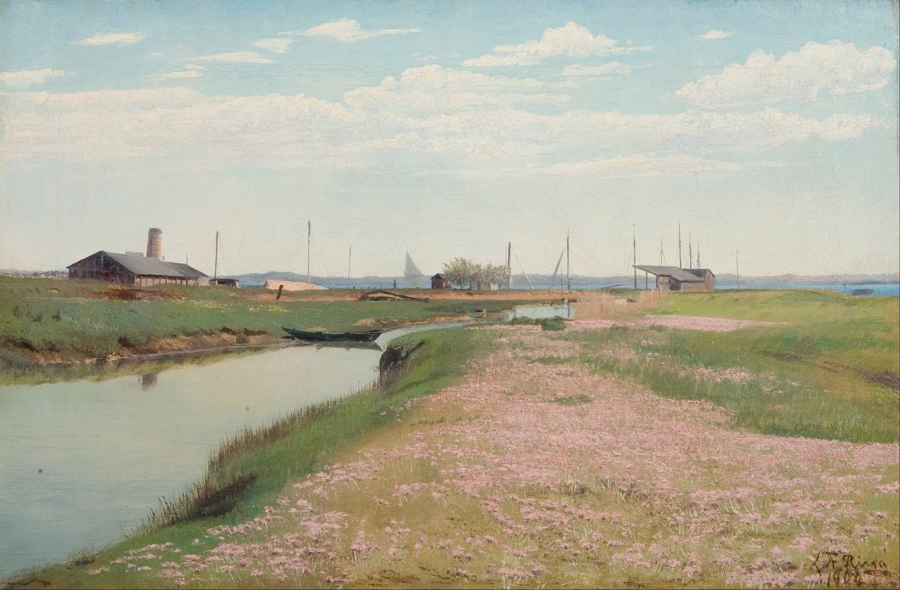 Der Fluss und der Hafen von Frederiksværk von Laurits Andersen Ring