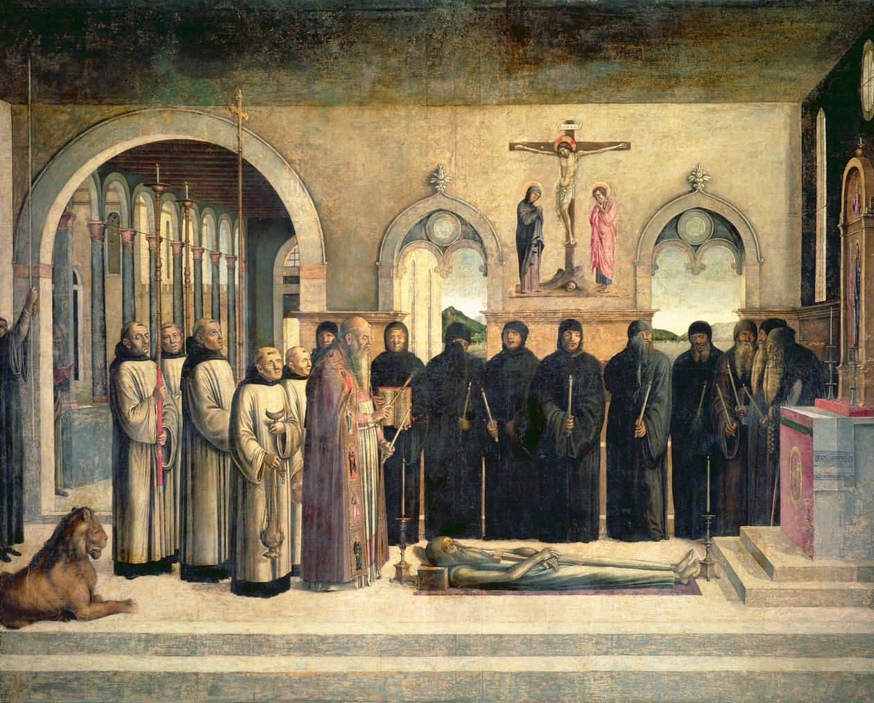 Das Begräbnis des Heiligen Hieronymus, ca. 1470-1472 von Lazzaro Bastiani