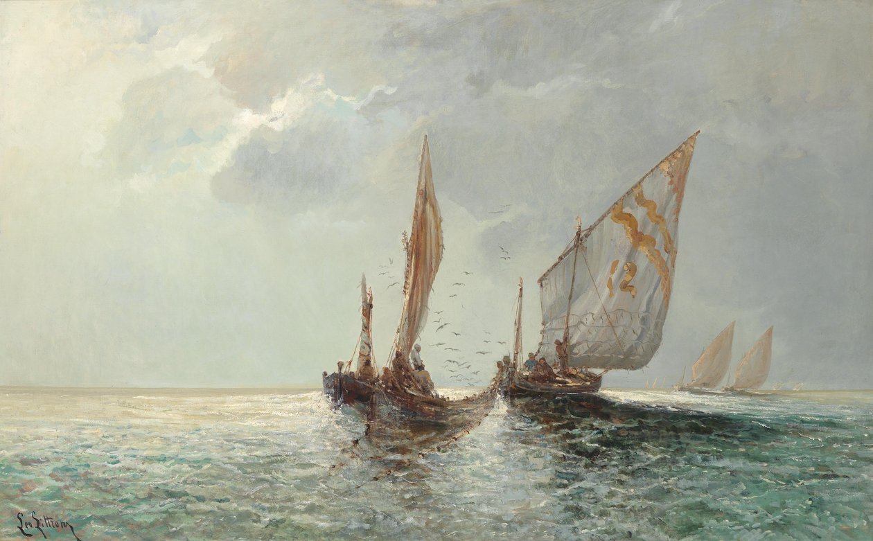 Fischerboote an der Küste von Lea von Littrow