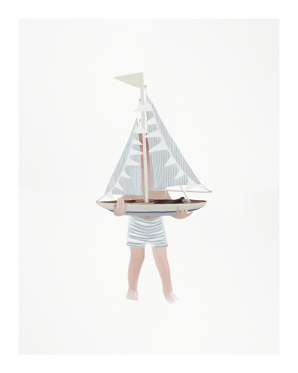 Junge mit Segelboot, ca. 2018 von Leah Straatsma