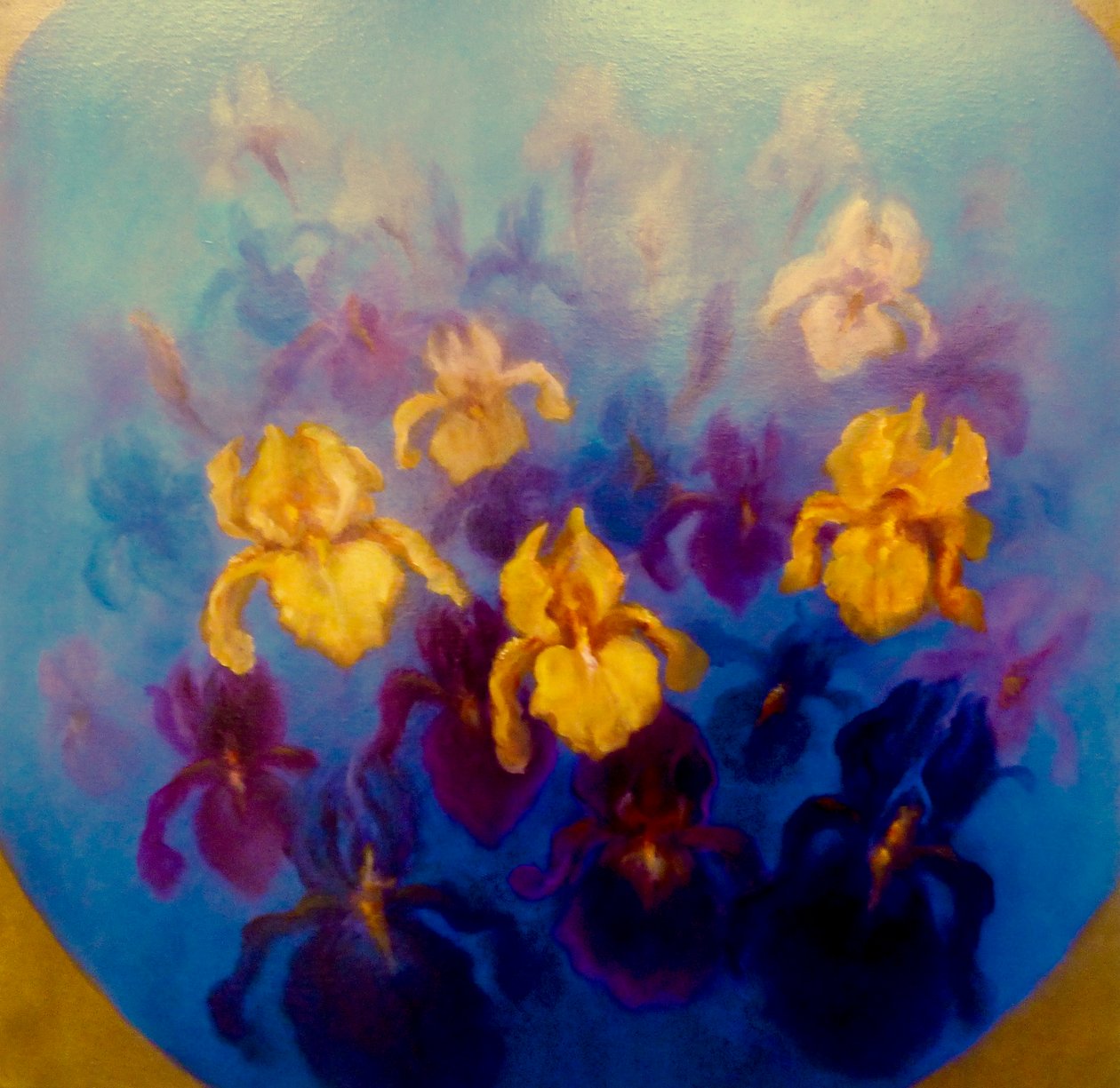 Blaue und Goldene Schwertlilien, 2023 von Lee Campbell