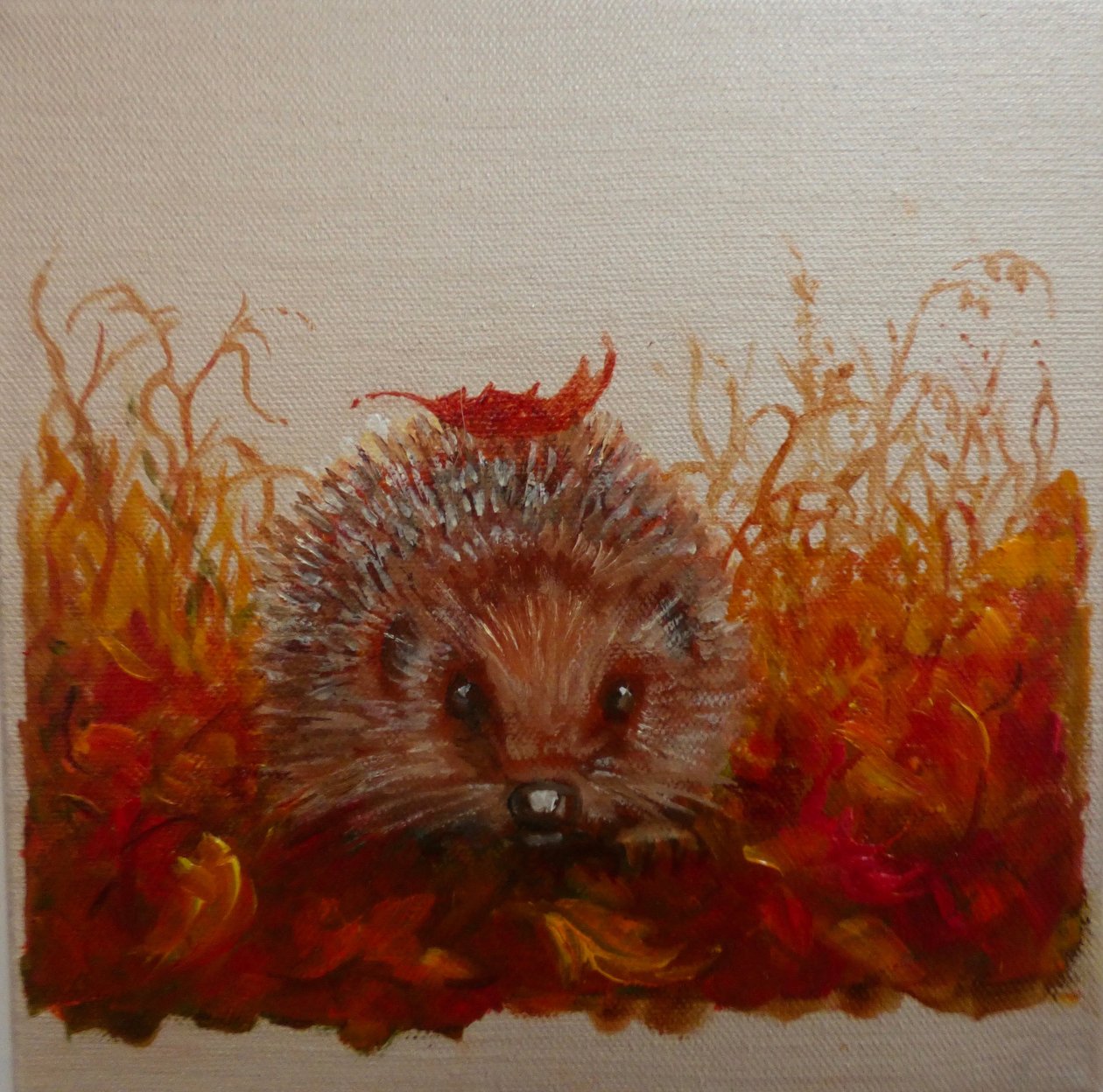Igel mit Blatt, 2024 von Lee Campbell