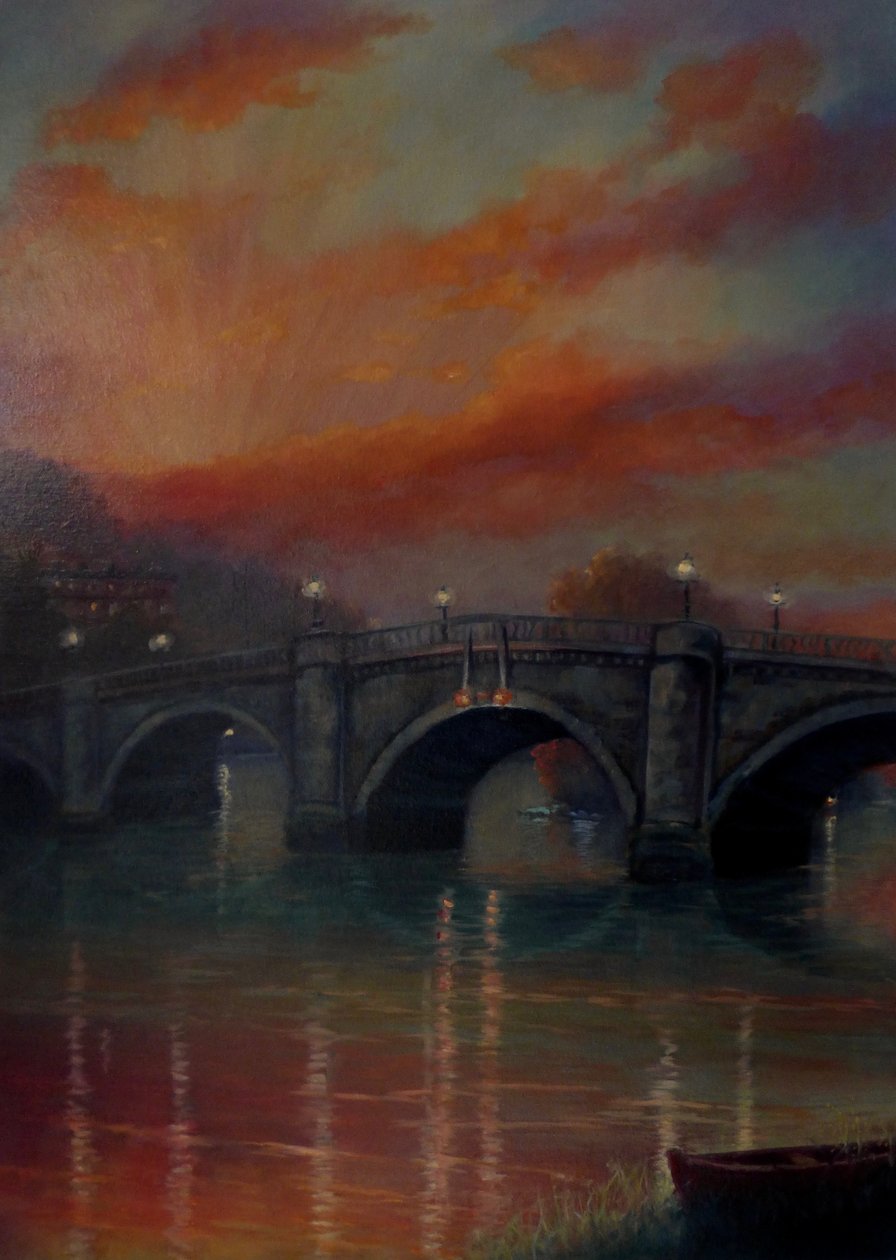 Richmond Bridge Sonnenuntergang, 2022 von Lee Campbell