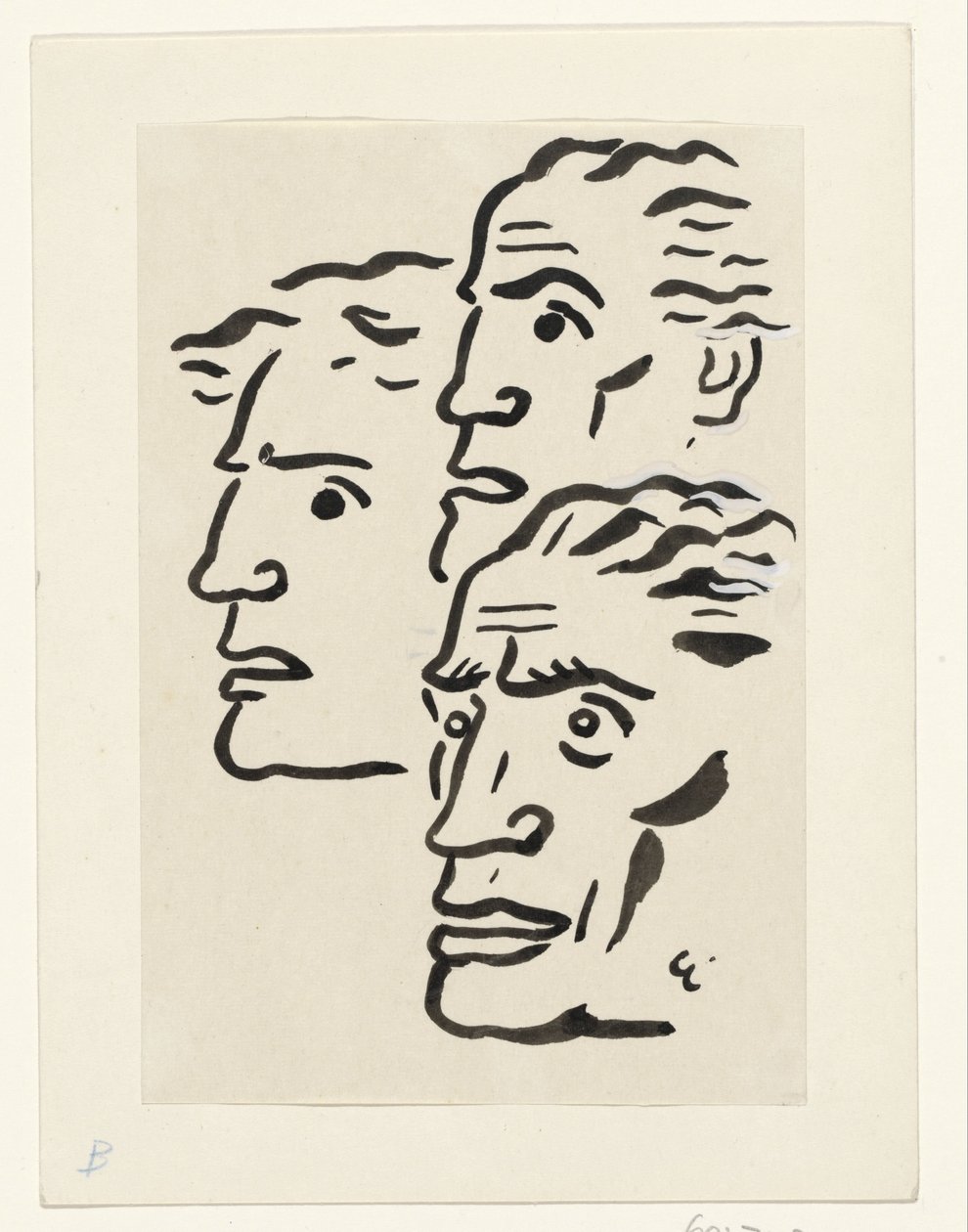 Drei Männergesichter von Leo Gestel (signed by artist)