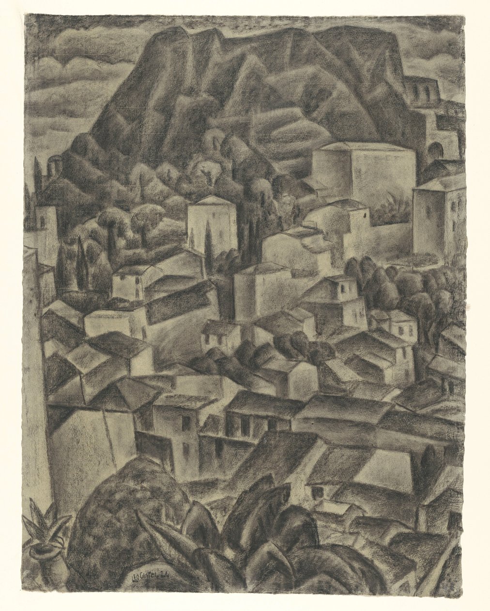Italienisches Bergdorf von Leo Gestel (signed by artist)
