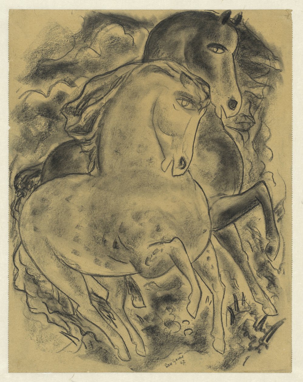 Zwei Pferde von Leo Gestel (signed by artist)