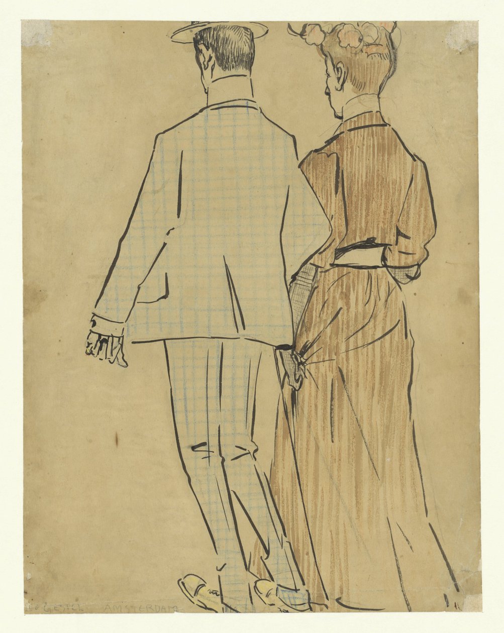 Spazierendes Paar von Leo Gestel (signed by artist)