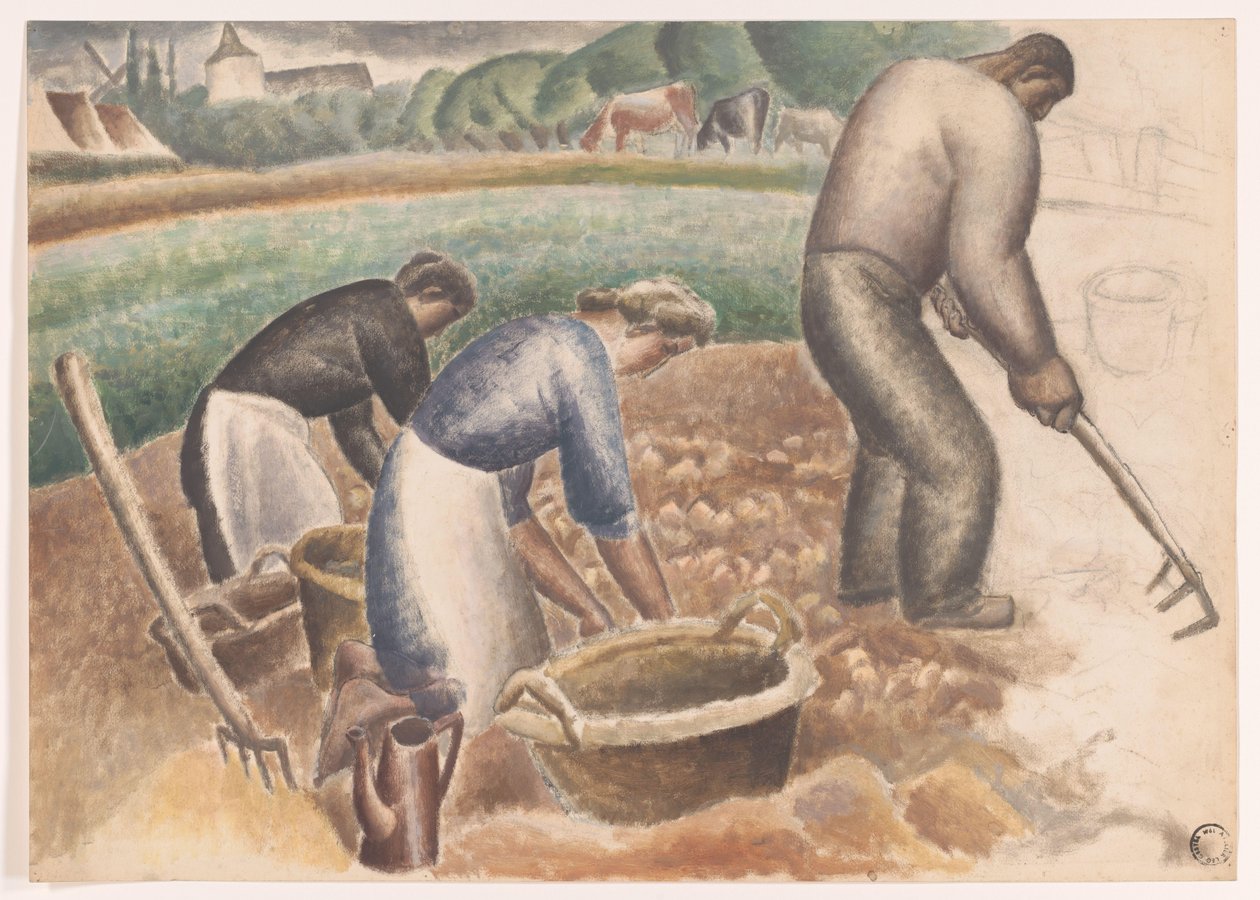 Kartoffelernter auf dem Feld von Leo Gestel