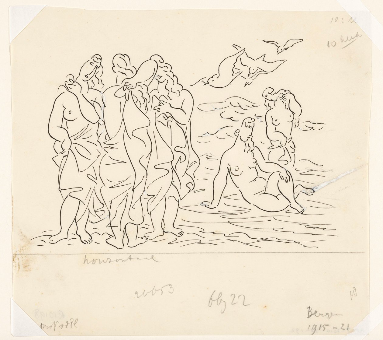 Badende (Skizze) von Leo Gestel