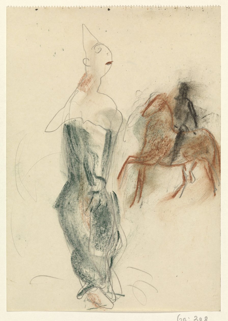 Clown und Reiter zu Pferd von Leo Gestel
