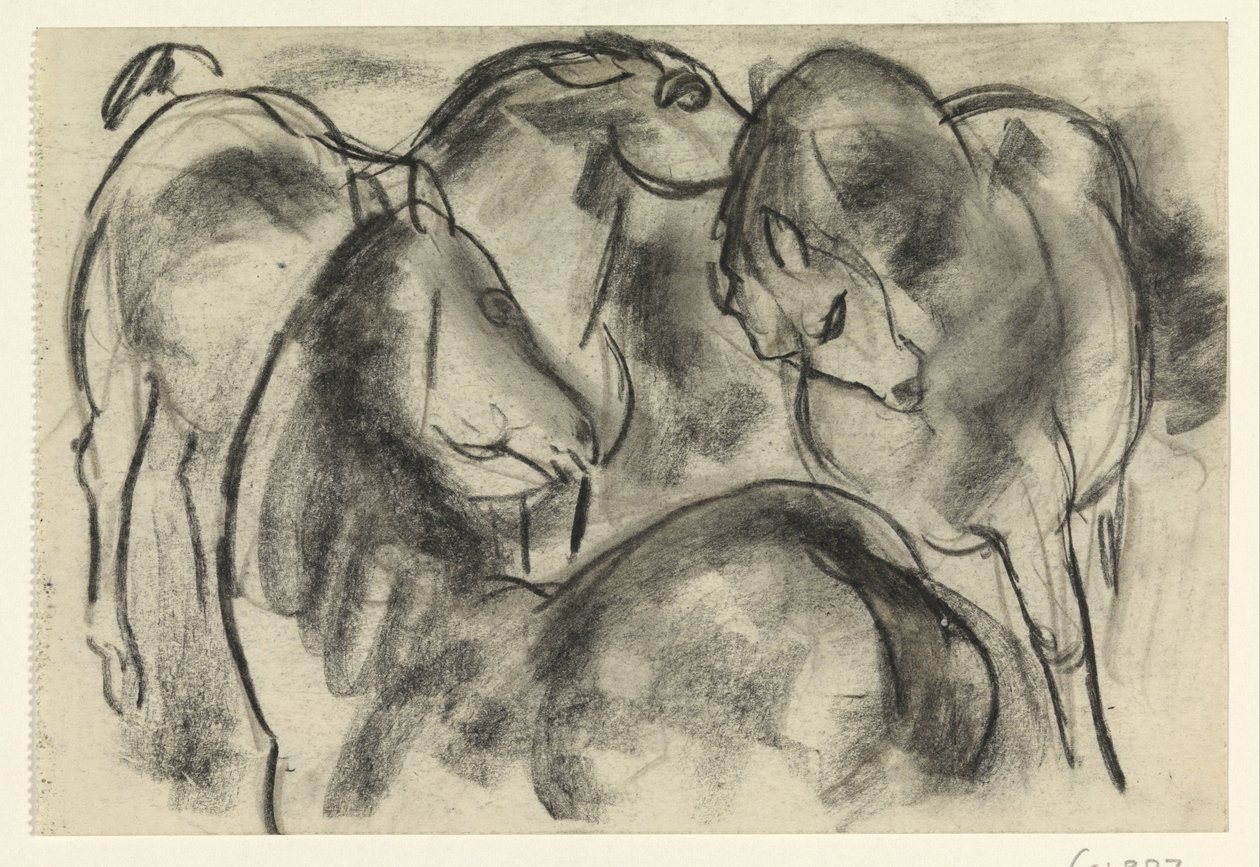 Drei Pferde von Leo Gestel