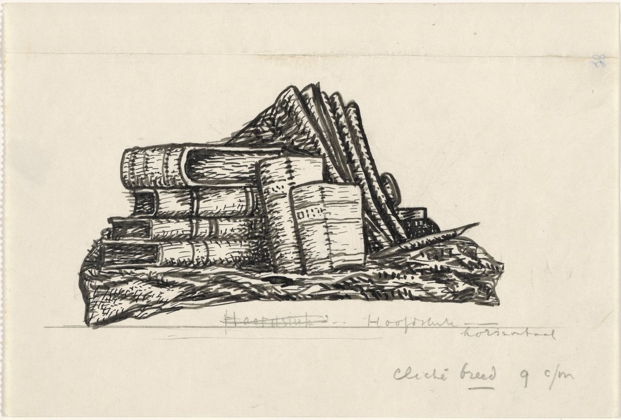 Stapel Bücher und Schreibwaren von Leo Gestel