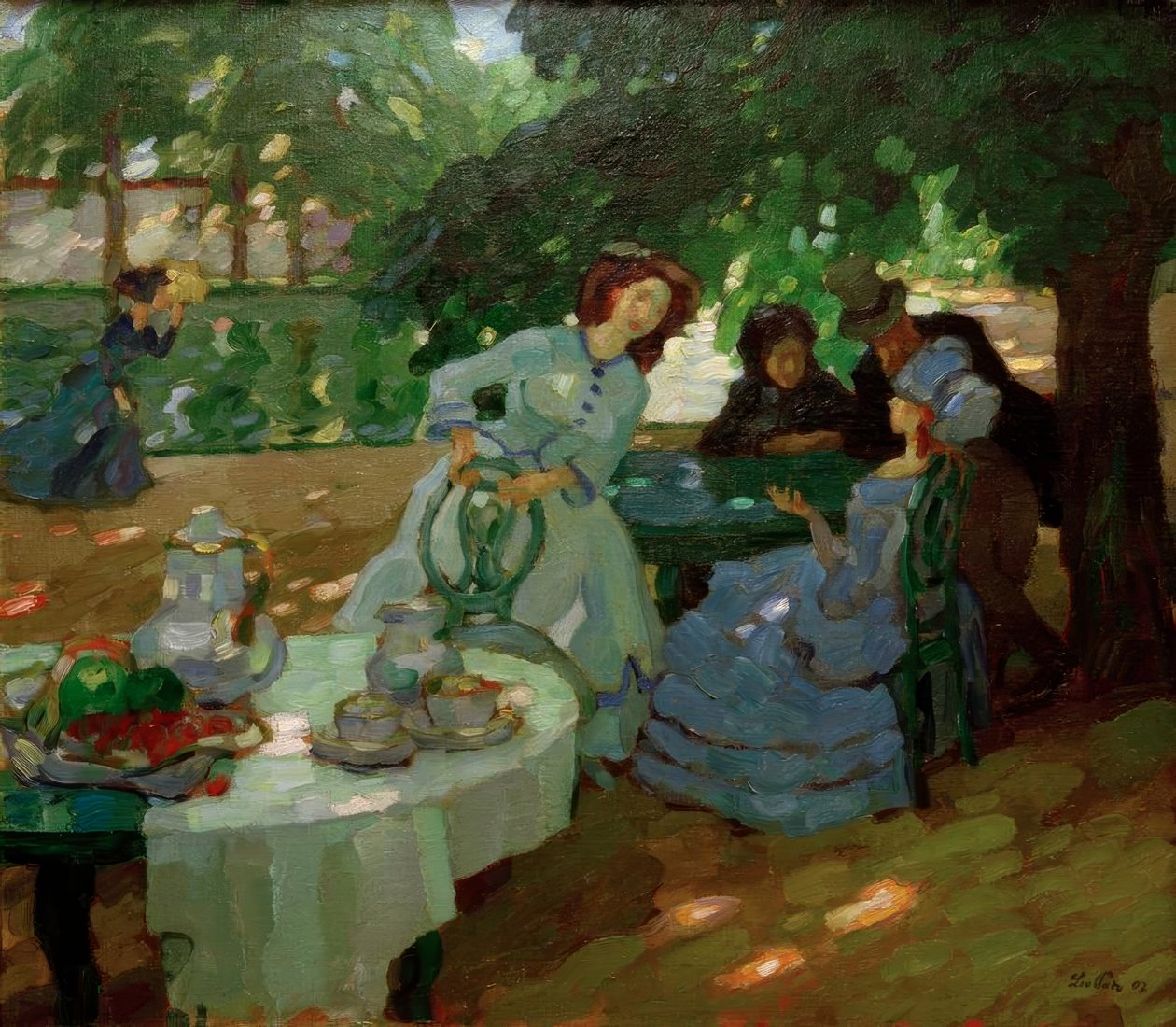 Frühstück im Freien von Leo Putz