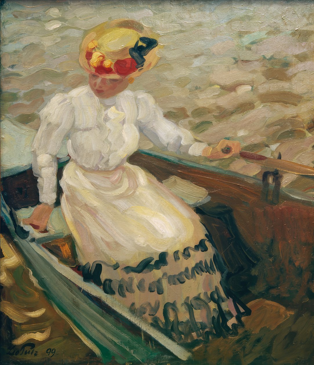 Mädchen im Kahn von Leo Putz