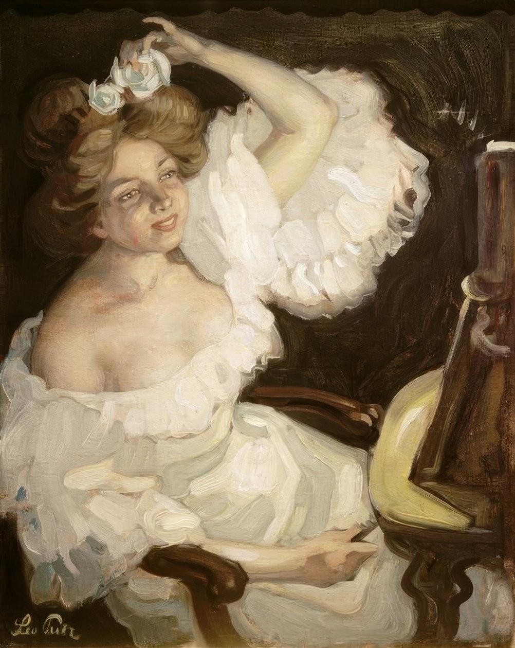 Vor dem Spiegel von Leo Putz