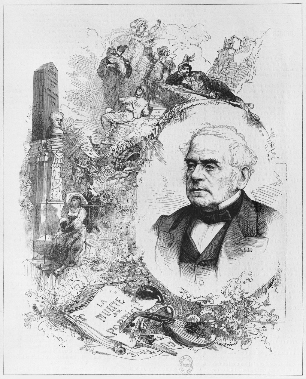 Esprit Auber (1782-1871) von Leon Alexandre Tourfaut