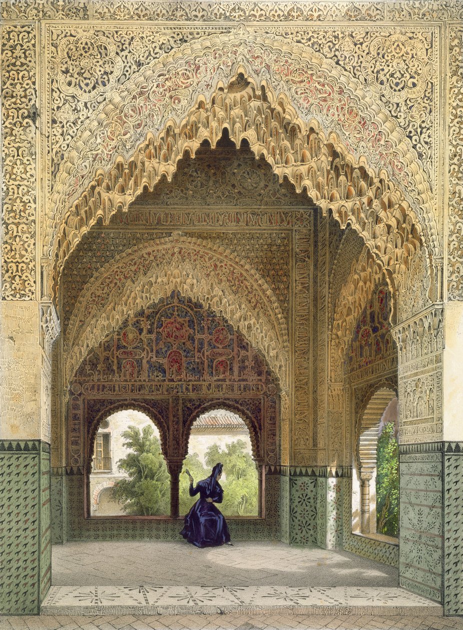 Das Kabinett der Infantinnen im Raum der zwei Schwestern, die Alhambra, Granada, 1853 von Leon Auguste Asselineau