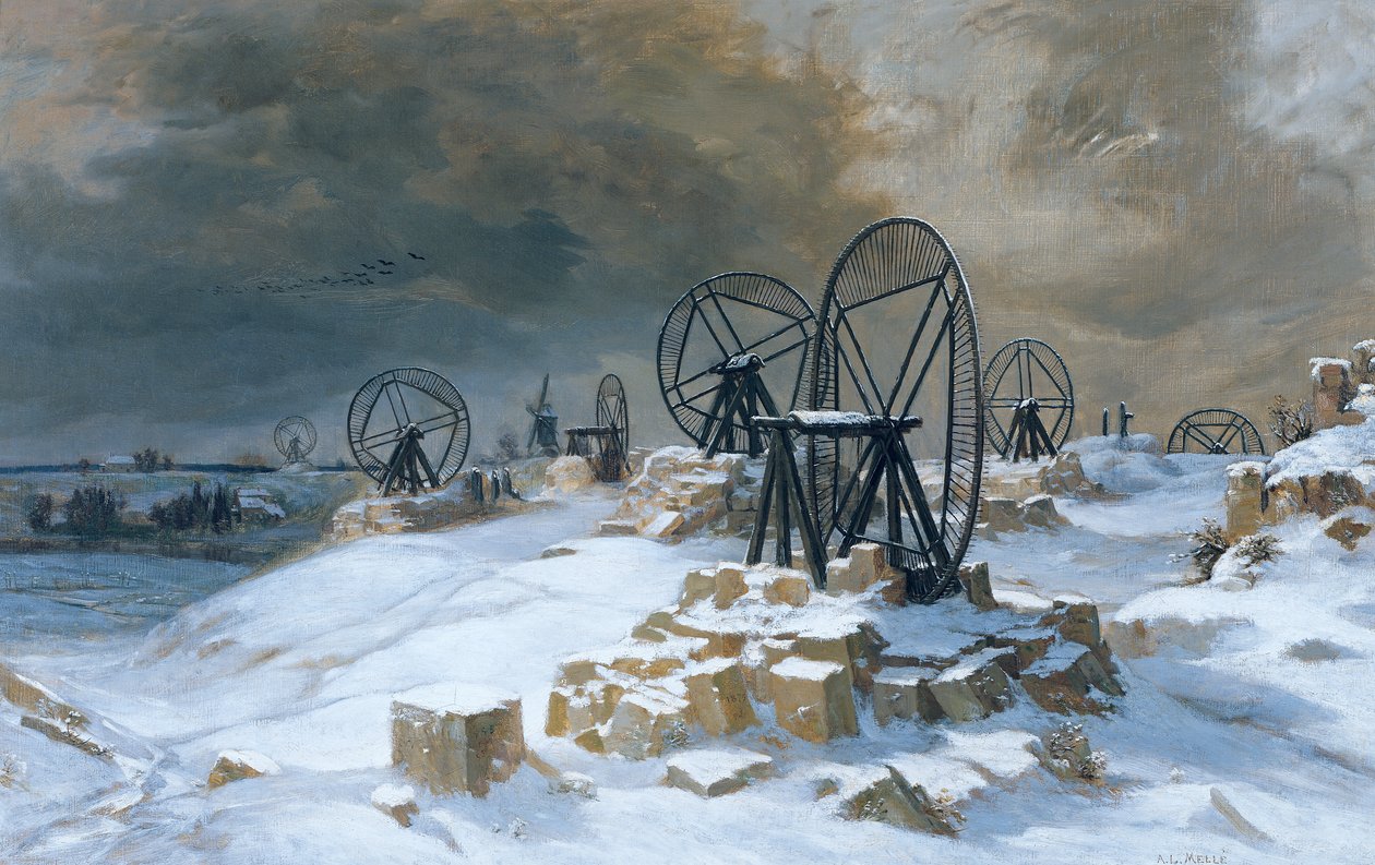 Gruben in Gentilly im Schnee, 1879 von Leon Auguste Melle