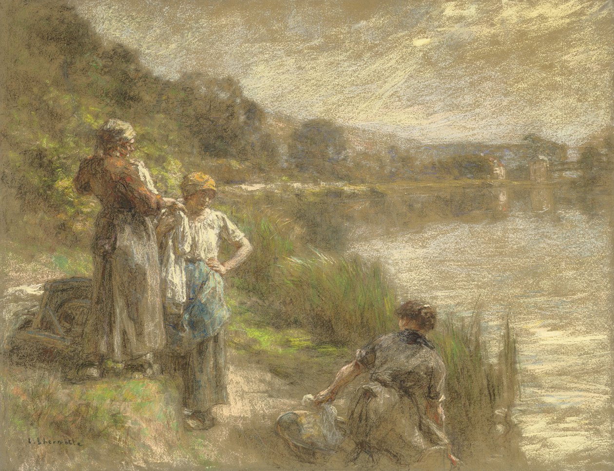 Drei Wäscherinnen, ca. 1917 von Leon Augustin Lhermitte