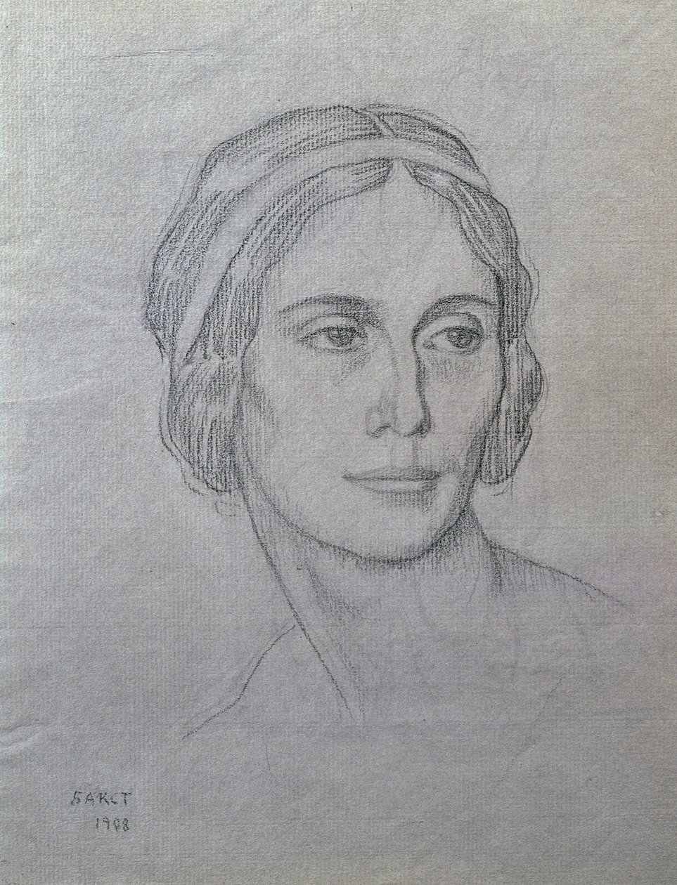Porträt von Anna Pawlowa (1881-1931), 1908 (Kohle auf Papier) von Leon Bakst